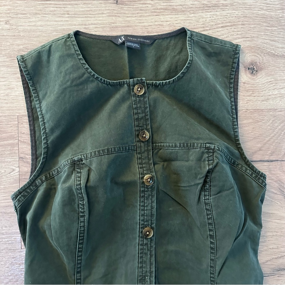 ARMANI EXCHANGE - GREEN DENIM DRESS - SIZE 4 - Picture 5 of 8